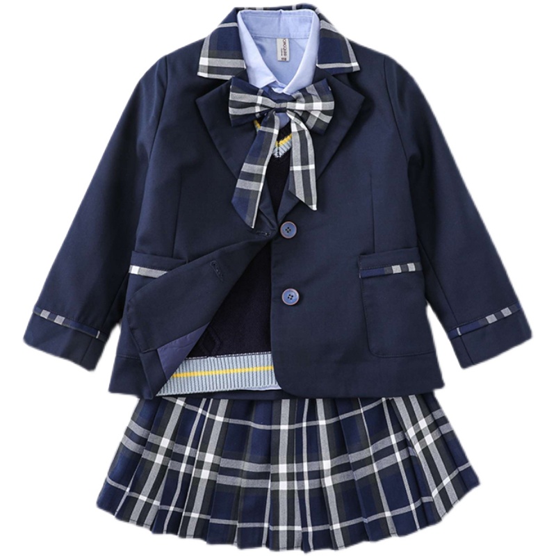 英倫風私立學校校服套裝定制款式圖片