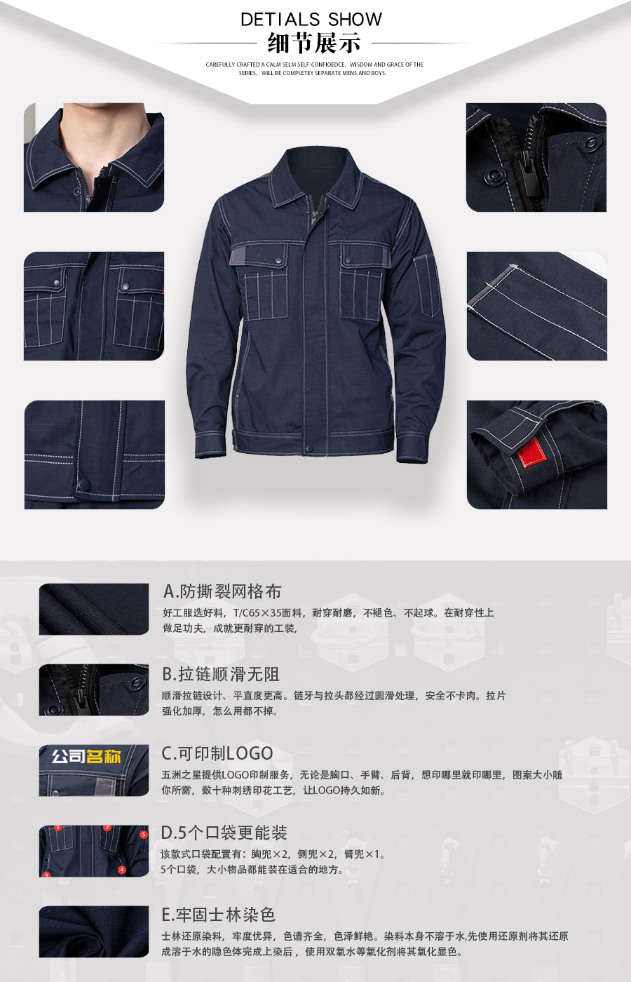 防撕裂勞保工作服細(xì)節(jié)展示