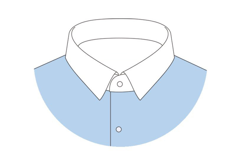 襯衫領型之小方領